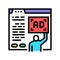 algorithmic ad placement publisher color icon vector illustration