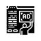algorithmic ad placement publisher glyph icon vector illustration