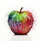 Algorithmic Art: Apple On White Background