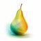 Algorithmic Art Of A Pear On White Background