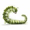 Algorithmic Art: Stunning Caterpillar Design On White Background