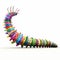 Algorithmic Art: Stunning Caterpillar Design On White Background