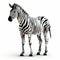 Algorithmic Art Of A Zebra On White Background