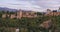 Alhambra palace on top of the hill timelapse, Granada, Andalucia, Spain