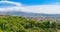 Alhambra. Panoramic views of the mountains and the old city from the observation deck of Alcazaba. Granada, Andalusia, Spain