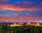 Alhambra sunset in Granada of Spain