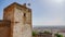 Alhambra tower with the city in the background