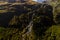 Alibek waterfall in the Caucasus mountains and autumn forest