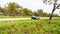 Alice Springs, Australia - December 27, 2008: Off-road car standing on the sidelines of the country road, Australia, outback,