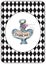 Alice in Wonderland Watercolor hand drawn  characters on Grunge vintage  black and white diamond checker circus  banner