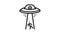 alien abduction line icon animation