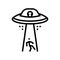 alien abduction line icon vector illustration