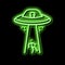 alien abduction neon glow icon illustration