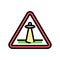alien abduction warning color icon vector illustration