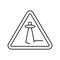 alien abduction warning line icon vector illustration