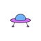 alien aircraft icon. Element of space outline color icon. Thin line icon for website design and development, app development.