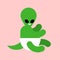 Alien baby isolated. extraterrestrial child. Little monster Vector illustration