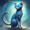 alien blue cat, aggressive animal, aliens,