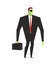 Alien businessman. UFO boss. Martian in business suit. Alien and