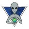 Alien. Cartoon alien. Grey alien. Alien logo. Greys.