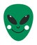 Alien character face, extraterrestial personage