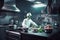 alien chef, preparing delicious meal in futuristic kitchen