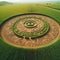 Alien crop circle set into a farmer\\\'s corn field