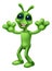 Alien Cute Little Green Man Martian Cartoon Mascot