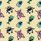 Alien cute pattern seamless design for kids and children clothing textile