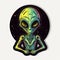 Alien Die-cut Sticker Style Vector Image