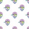 ALIEN DUDE IN THE CAP AND SPORT SUNGLASSES COLOR SEAMLESS PATTERN WHITE