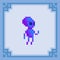 Alien, extraterrestrial creature. Pixel art character. Vector illustration