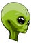 Alien extraterrestrial green face mascot vector illustration