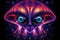 Alien with eyes emitting a different color of laser beams alien character illustration generative ai