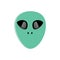 Alien face with large eyes. Extraterrestrial humanoid head vector illustration eps10