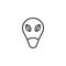 Alien face with large eyes line icon