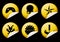 Alien game play yellow icons