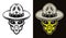 Alien head in boy scout hat two styles vector