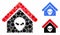 Alien home Composition Icon of Circle Dots