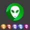 Alien icon icon flat web sign symbol logo label