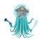 Alien intruders Space pirate Octopus. cosmic monster Invader. po