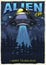 Alien life flyer vintage colorful