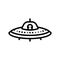 alien life space exploration line icon vector illustration