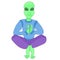 Alien in lotus position