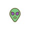 Alien mask filled outline icon