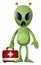 Alien with medkit, illustration, vector