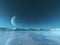 Alien Planet Frozen Lake Background, Winter