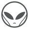 Alien round icon. Cosmos creature face emoji