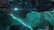 - alien sci-fi city with optical flares