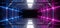 Alien Sci Fi Neon Led Laser Vibrant Purple Pink Blue Glowing Dark Light Lines In Futuristic Modern Construction Stage Tunnel